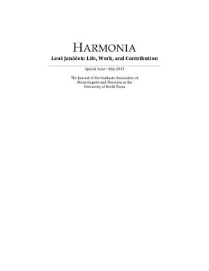 HARMONIA Leoš Janáček: Life, Work, and Contribution