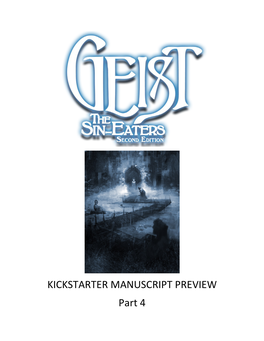KICKSTARTER MANUSCRIPT PREVIEW Part 4 Chapter Five: Antagonists It Is a Man’S Own Mind, Not His Enemy Or Foe, That Lures Him to Evil Ways