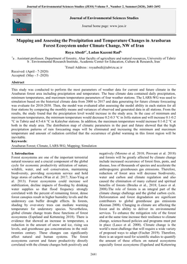 Mapping and Assessing the Precipitation and Temperature Changes in Arasbaran Forest Ecosystem Under Climate Change, NW of Iran
