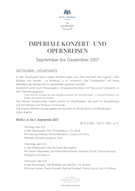 Imperiale Konzert- Und Opernreisen