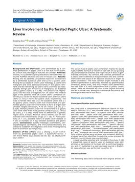 Liver Involvement by Perforated Peptic Ulcer: a Systematic Review