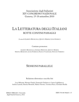 La Letteratura Degli Italiani Rotte Confini Passaggi