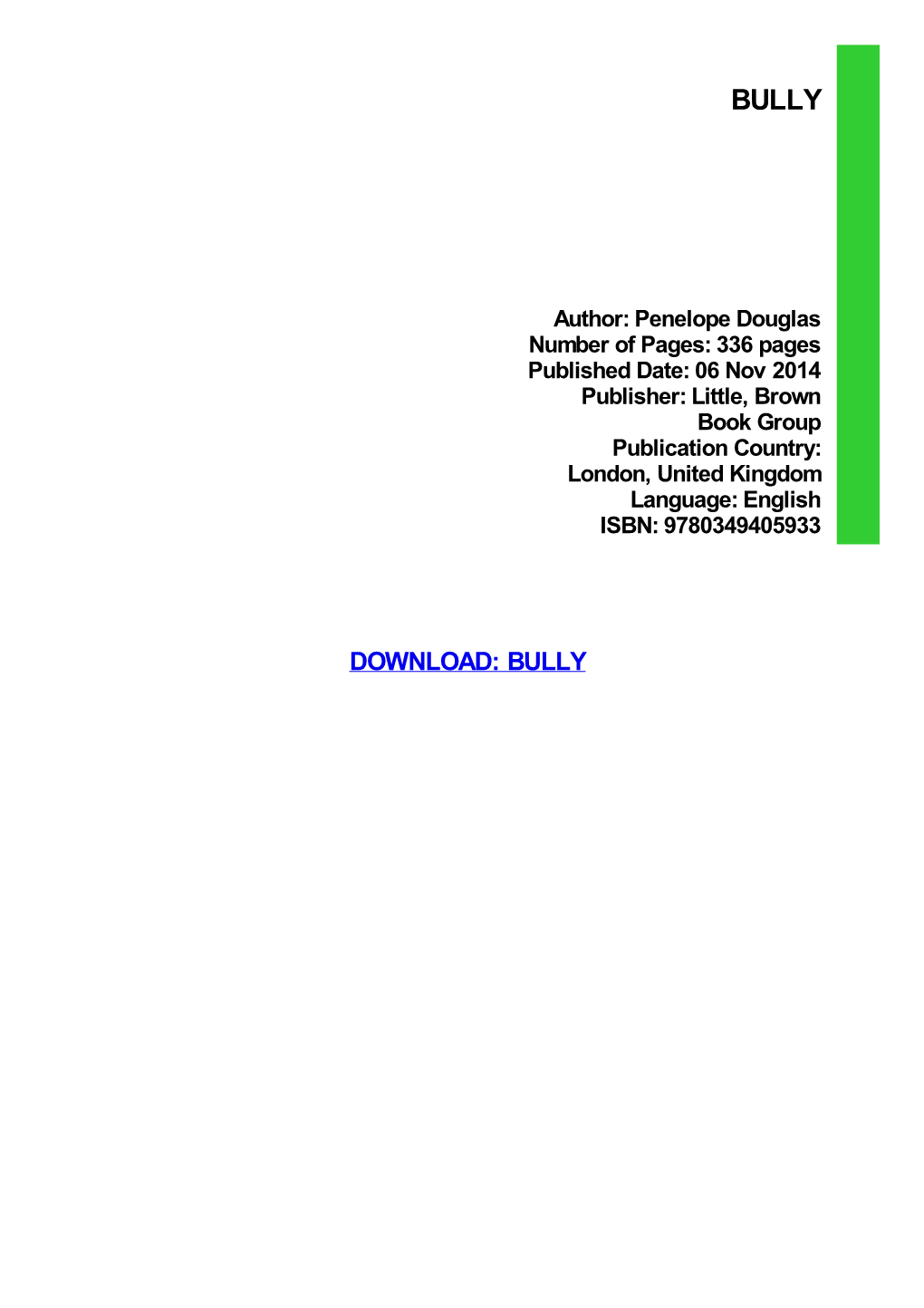 {PDF} Bully Kindle