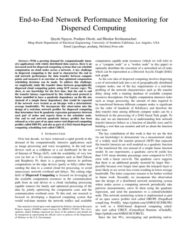 End-To-End Network Performance Monitoring for Dispersed Computing