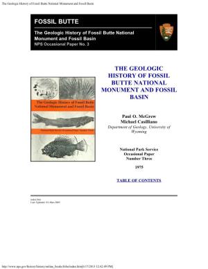 The Geologic History of Fossil Butte National Monument and Fossil Basin