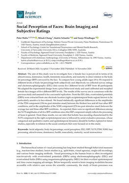 Social Perception of Faces: Brain Imaging and Subjective Ratings