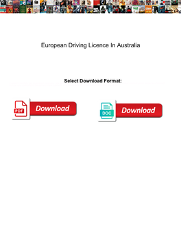 European Driving Licence in Australia