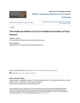 The Healthcare Beliefs and Trust in Healthcare Providers of Rural Kenyans