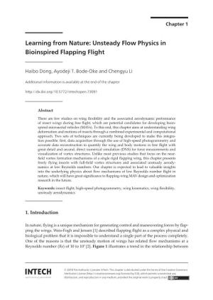 Learning from Nature: Unsteady Flow Physics in Bioinspired Flapping Flight 3 the Wake