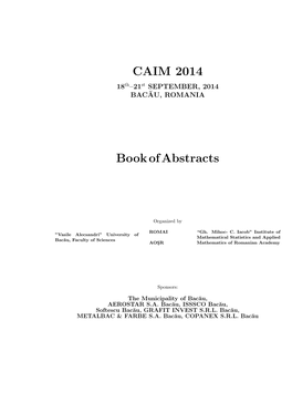 CAIM 2014 Bookofabstracts