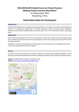 Information Note for Participants