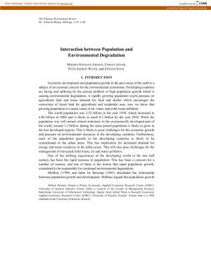 Interaction Between Population and Environmental Degradation
