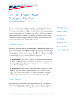 Gov. Chris Christie's Most Outrageous Flip
