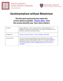 Sentimentalism Without Relativism