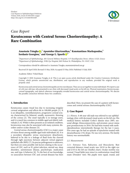 Keratoconus with Central Serous Chorioretinopathy: a Rare Combination