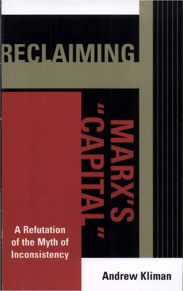 Reclaiming Marx's Capital