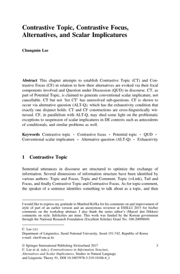 Contrastive Topic, Contrastive Focus, Alternatives, and Scalar Implicatures