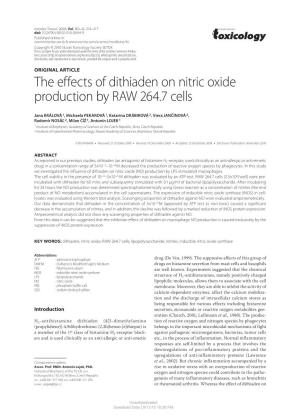 The Effects of Dithiaden on Nitric Oxide Production by RAW 264.7 Cells