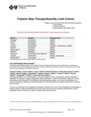 Triptans Step Therapy/Quantity Limit Criteria