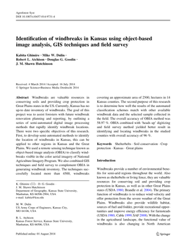 Identification of Windbreaks in Kansas