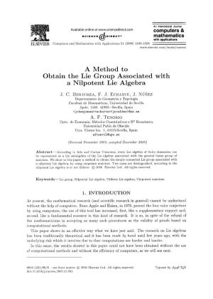 A Method to Obtain the Lie Group Associated with a Nilpotent Lie Algebra