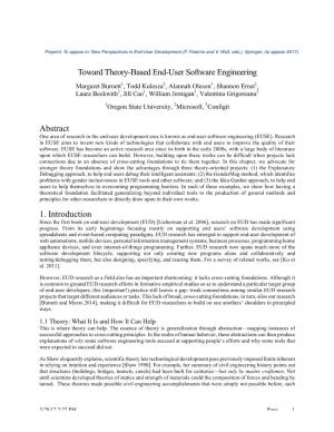 Toward Theory-Based End-User Software Engineering