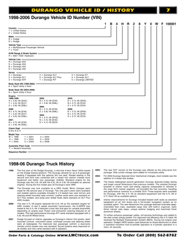 Durango VEHICLE ID / History