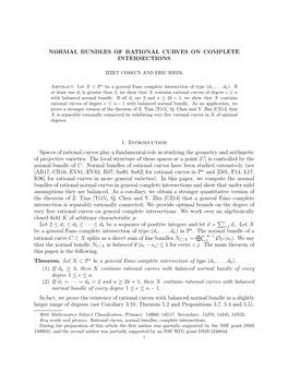 Normal Bundles of Rational Curves on Complete Intersections