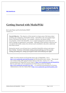 Tutorial on Mediawiki