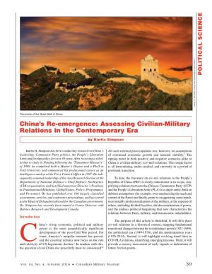 China's Re-Emergence: Assessing Civilian-Military Relations in The