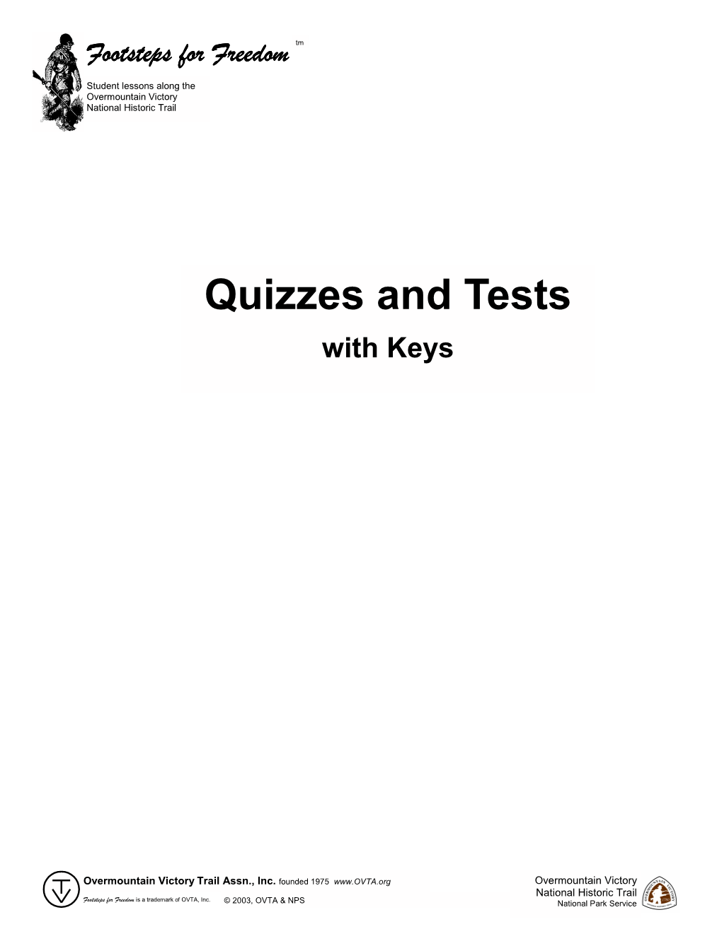 Quizzes and Tests with Keys