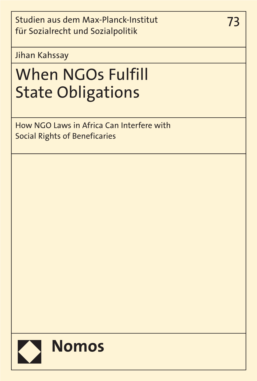 When Ngos Fulfill State Obligations