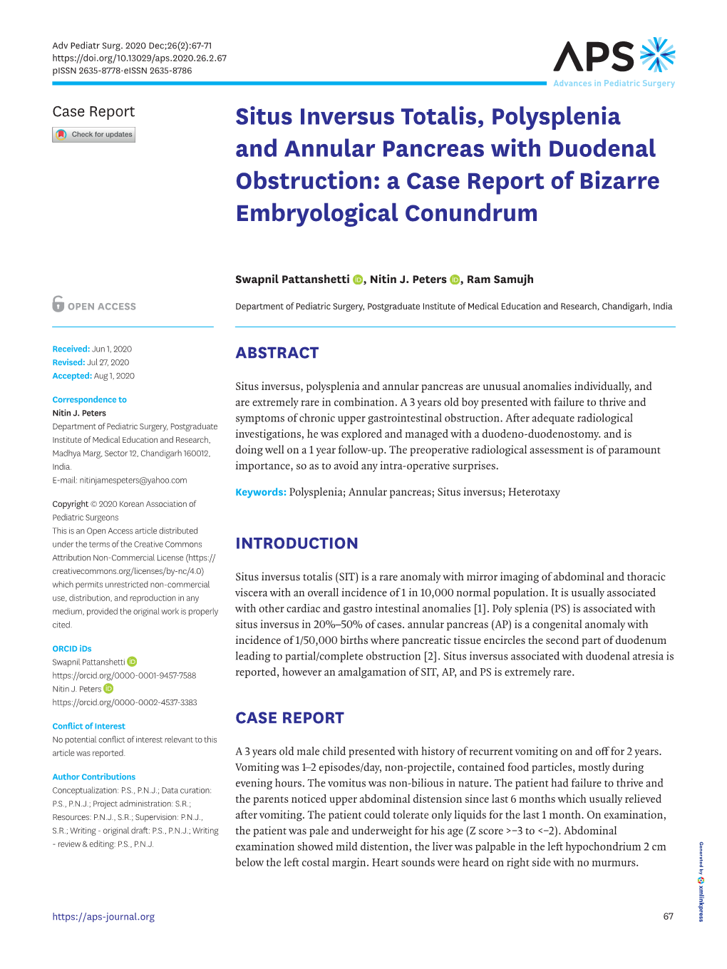 Situs Inversus Totalis, Polysplenia and Annular Pancreas with Duodenal Obstruction: a Case Report of Bizarre Embryological Conundrum