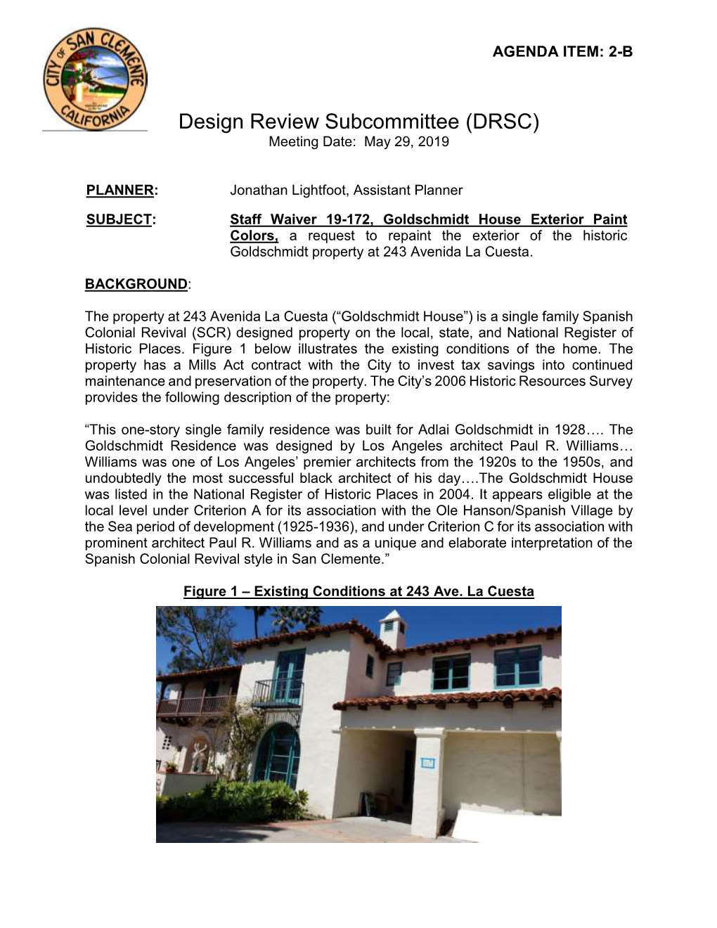 DRSC) Meeting Date: May 29, 2019