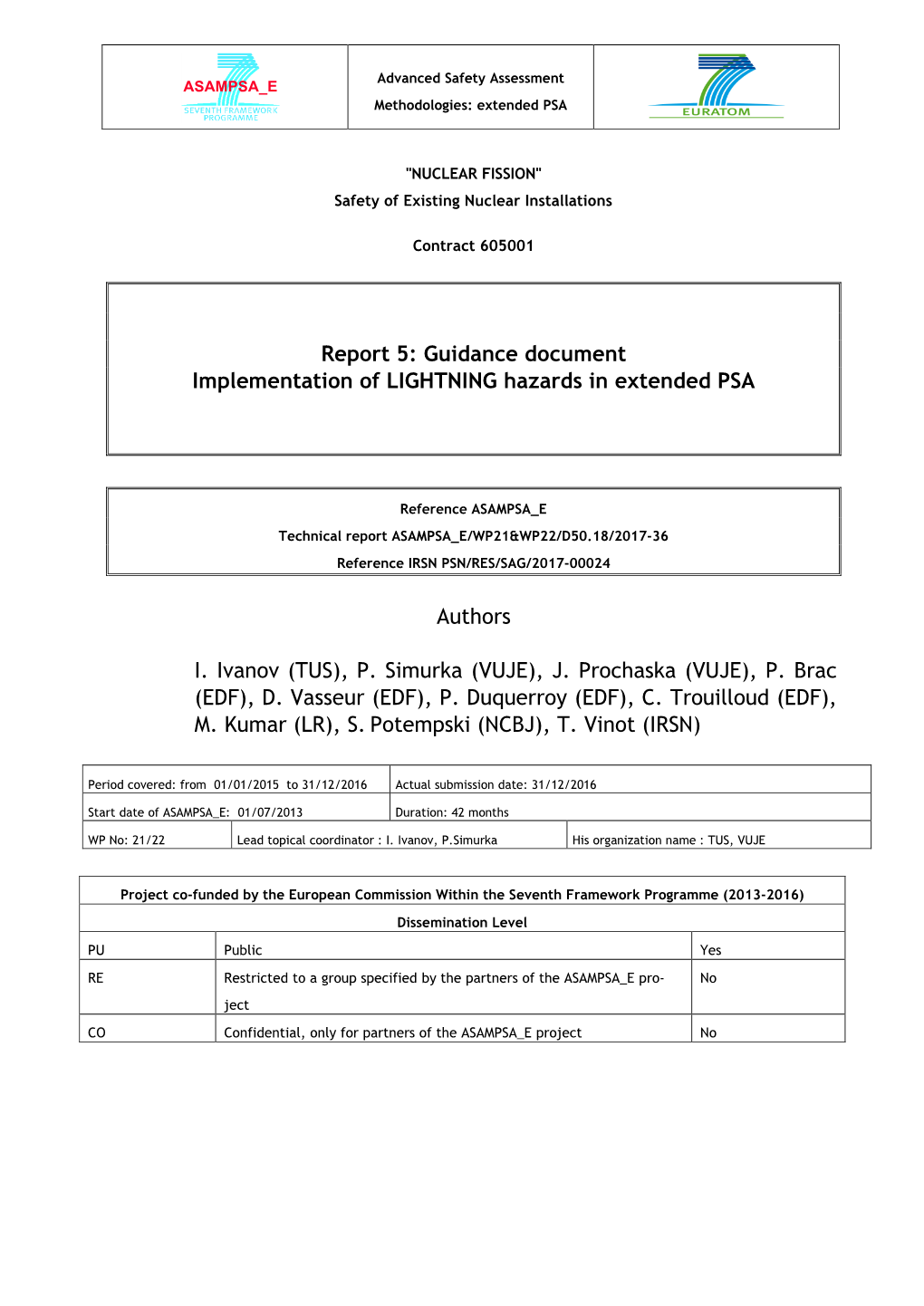 Report 5: Guidance Document Implementation of LIGHTNING Hazards in Extended PSA