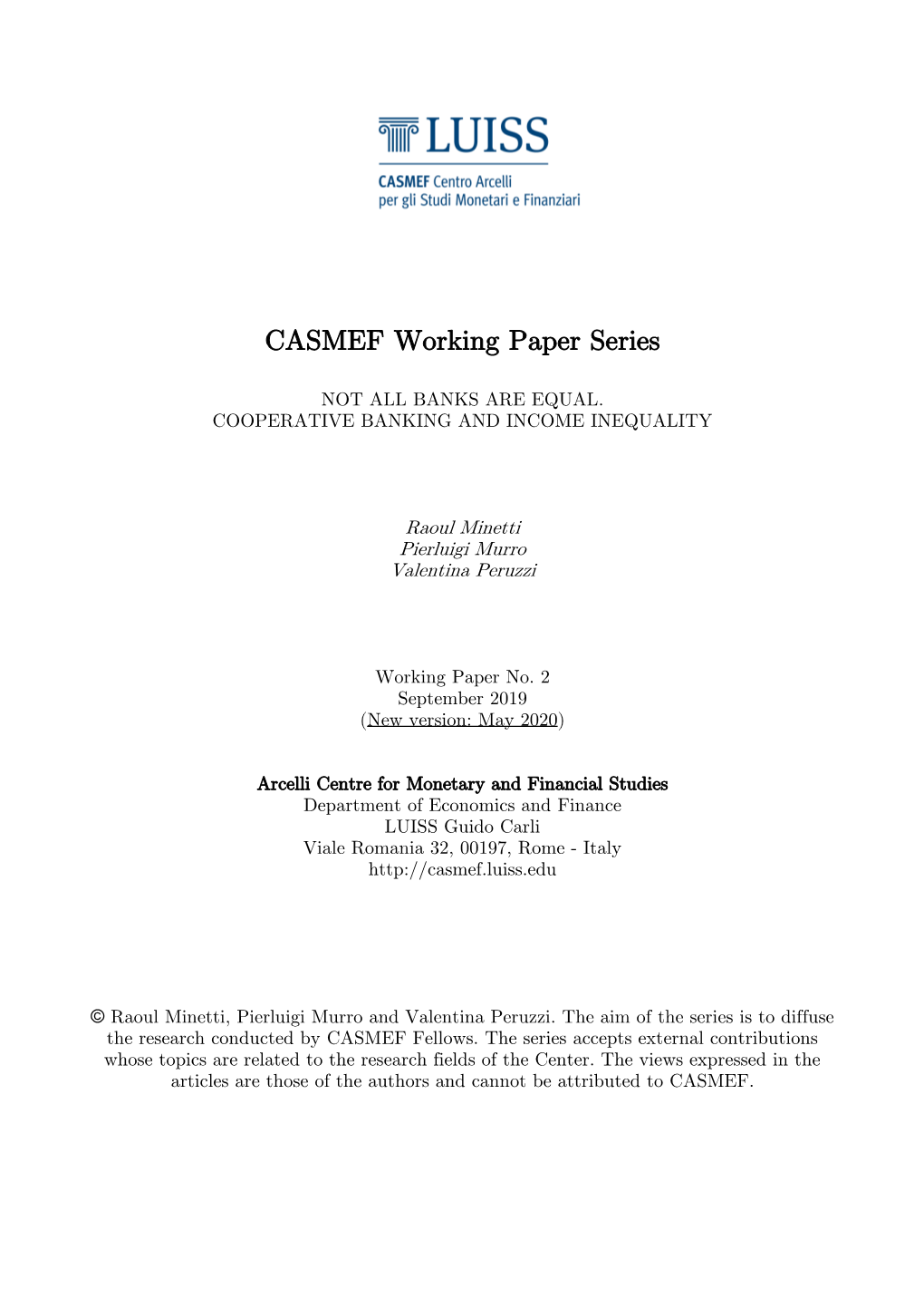 CASMEF Working Paper Series