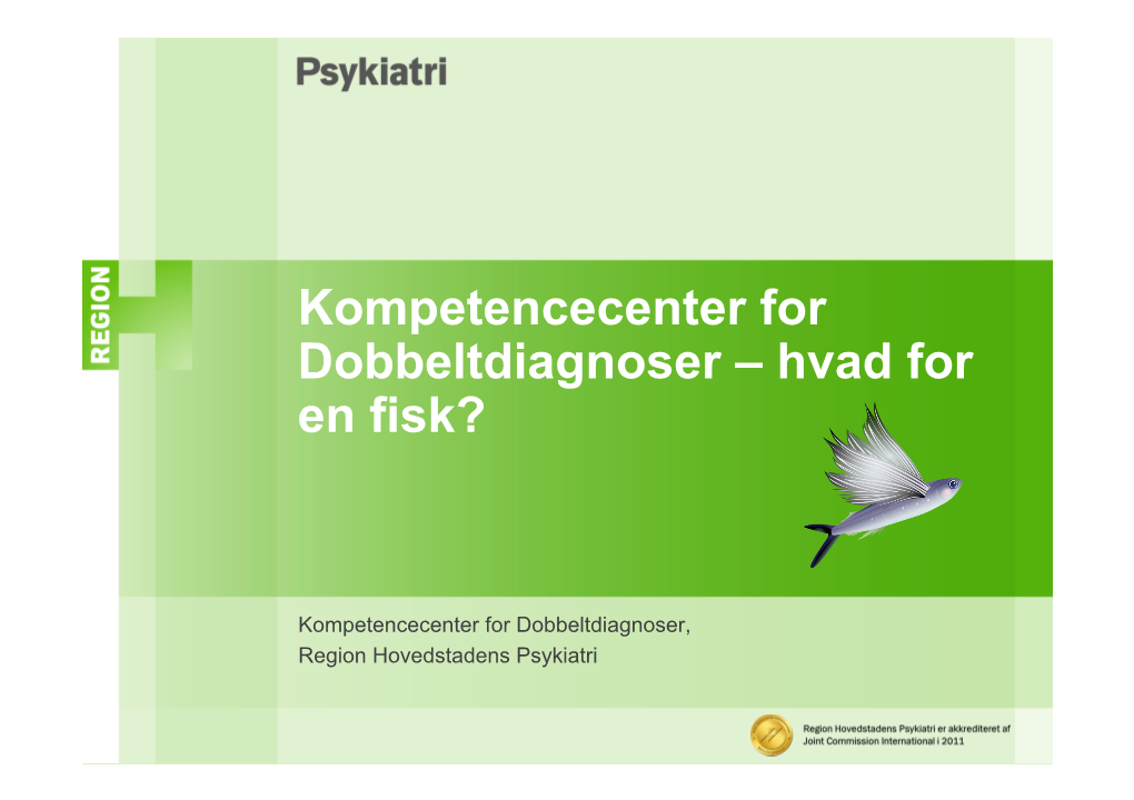 Kompetencecenter for Dobbeltdiagnoser – Hvad for En Fisk?