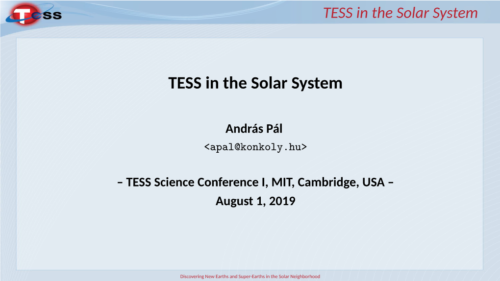 TESS in the Solar System