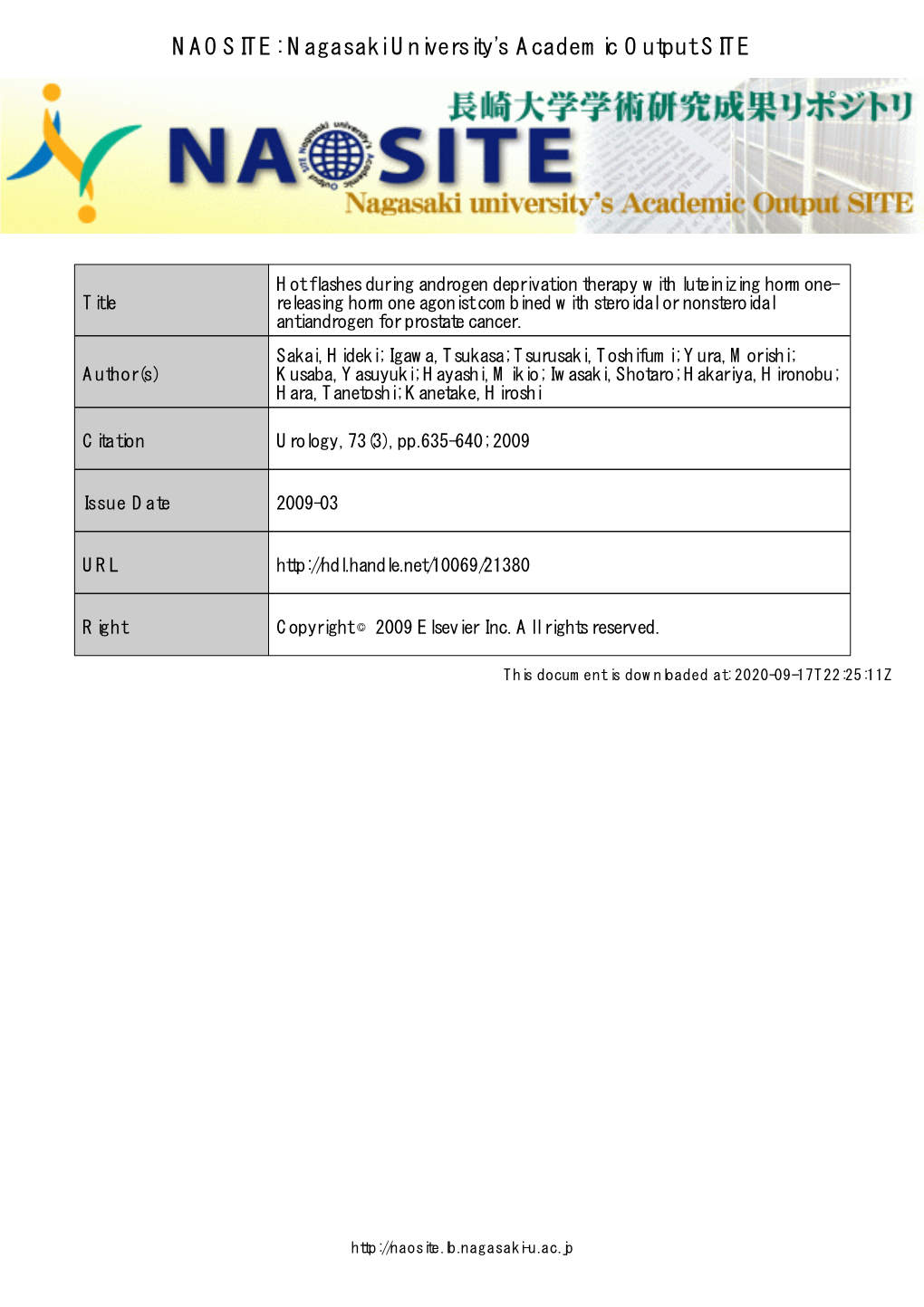 Hot Flashes During Combined Androgen Blockade Therapy