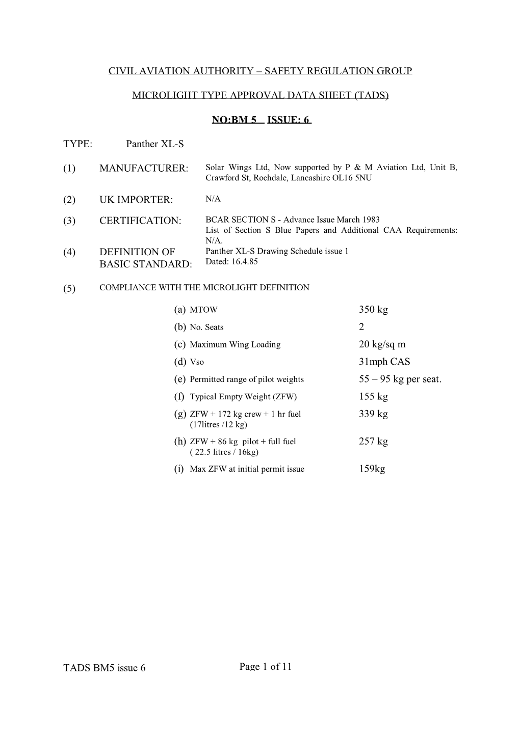 NO:BM 5 ISSUE: 6 TADS BM5 Is