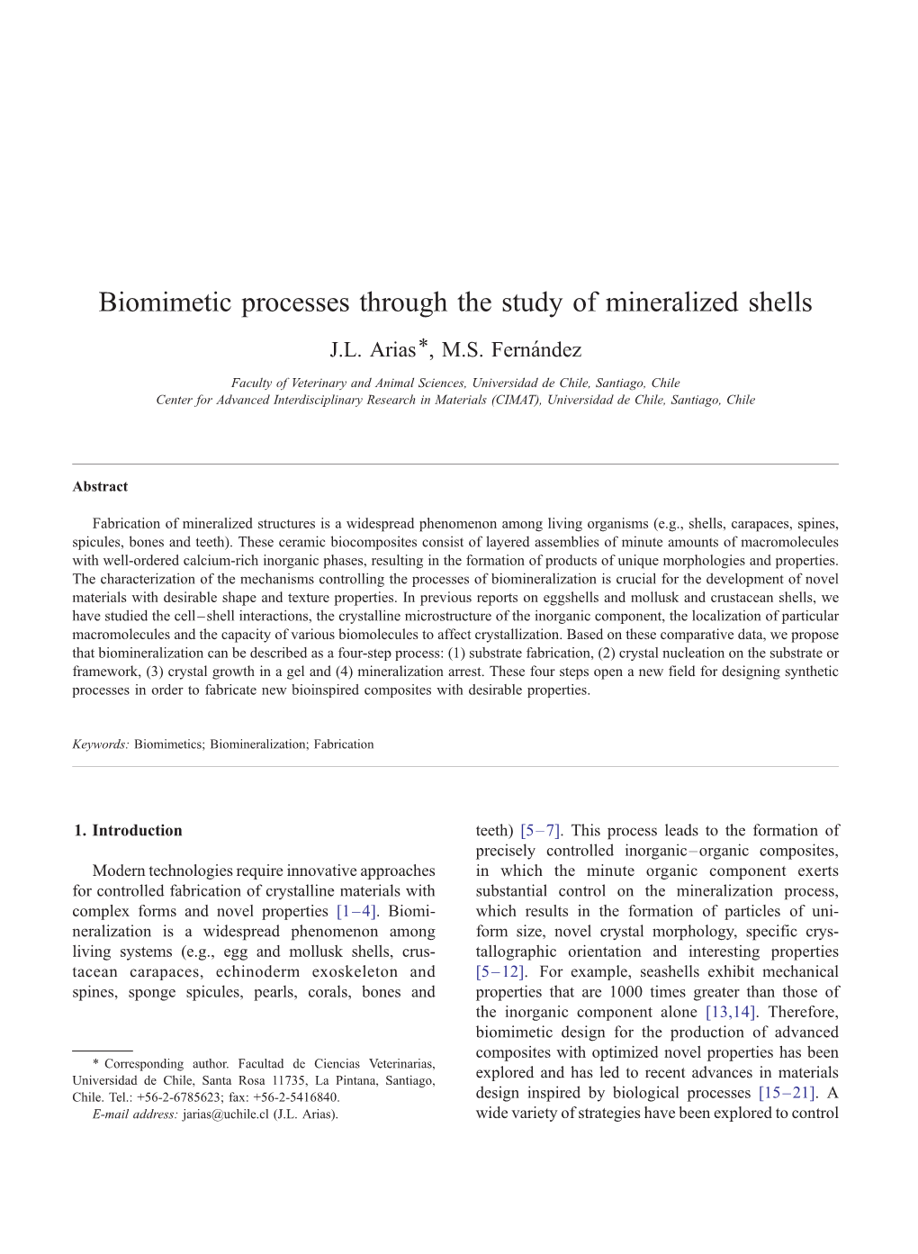 Biomimetic Processes Through the Study of Mineralized Shells