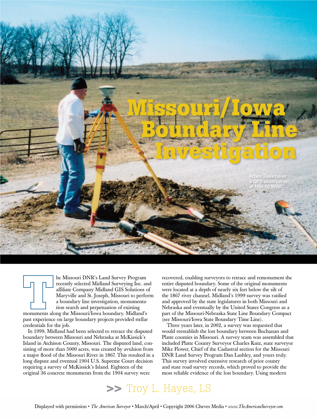 Missouri/Iowa Boundary Line Investigation