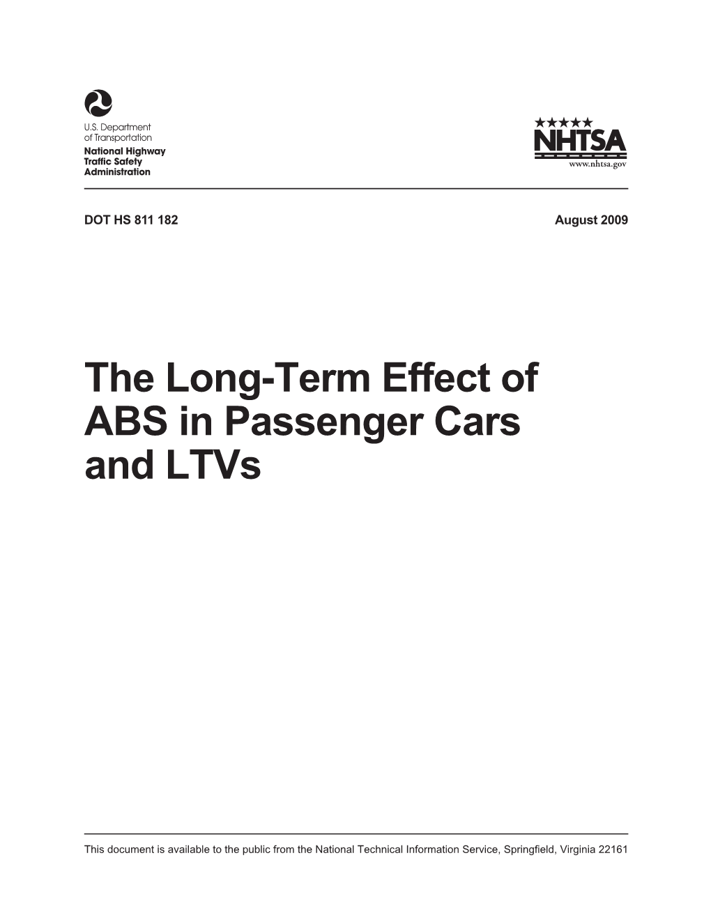 The Long-Term Effect of ABS in Passenger Cars and Ltvs