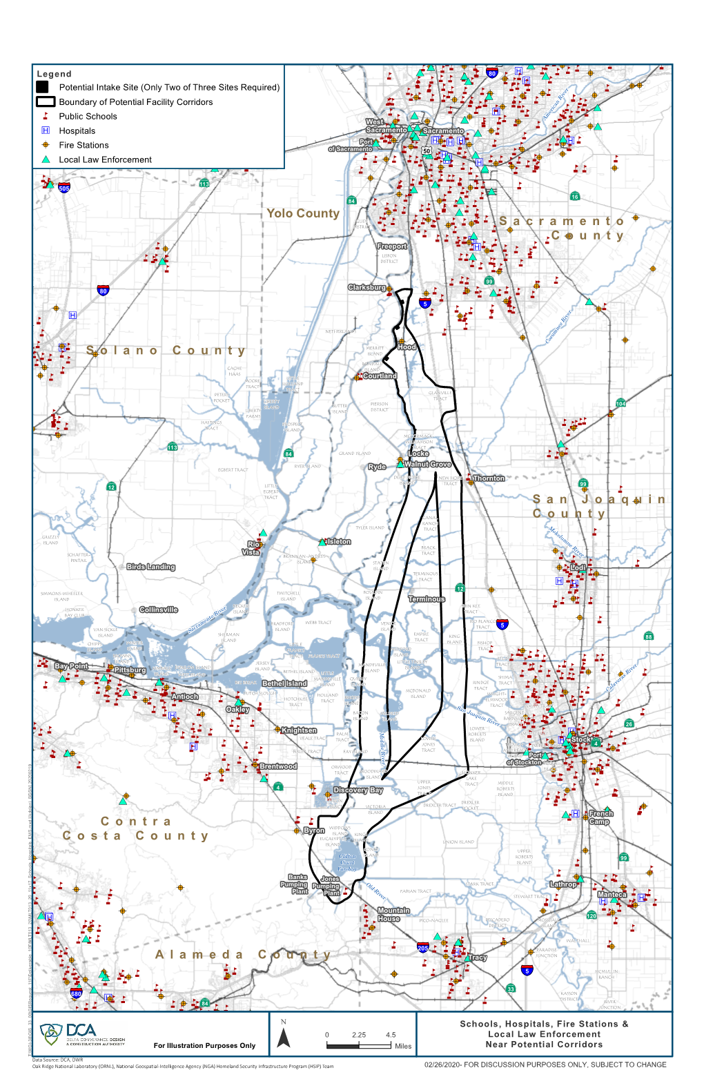 Map of Schools, Hospitals, Fire Stations