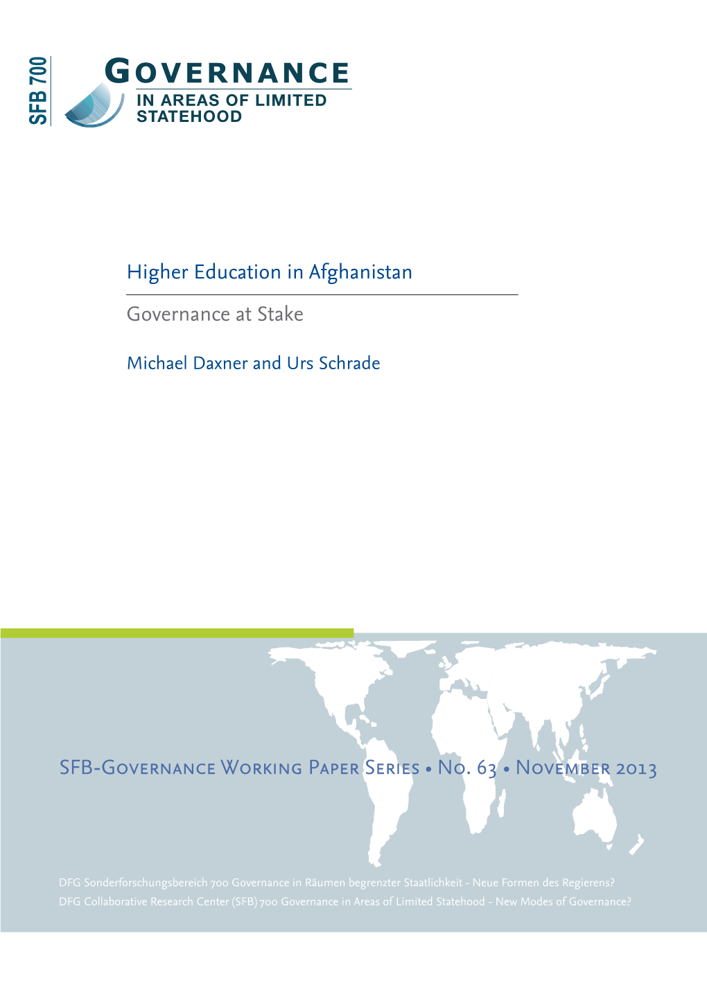 Higher Education in Afghanistan Governance at Stake