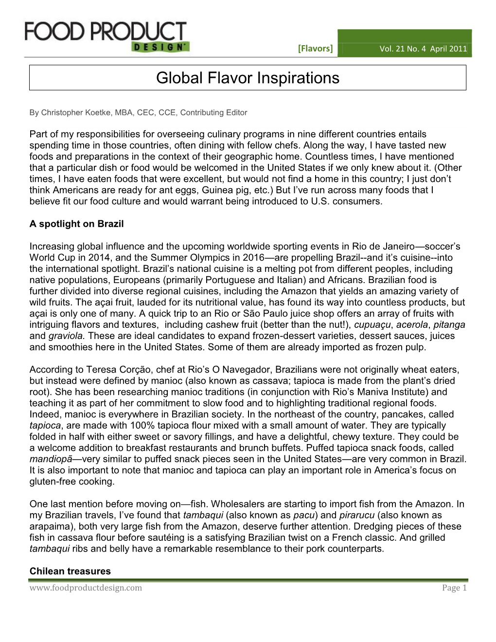 Global Flavor Inspirations