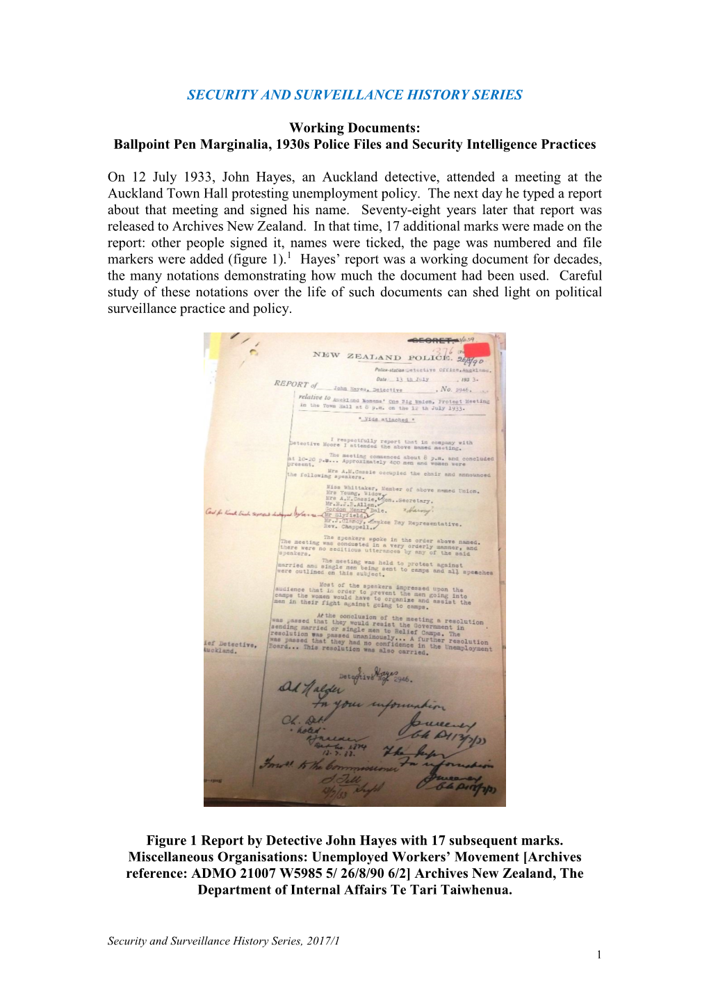 Ballpoint Pen Marginalia, 1930S Police Files and Security Intelligence Practices