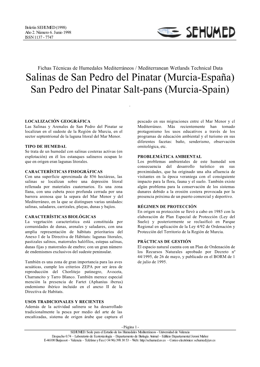 Salinas De San Pedro Del Pinatar (Murcia-España) San Pedro Del Pinatar Salt-Pans (Murcia-Spain)