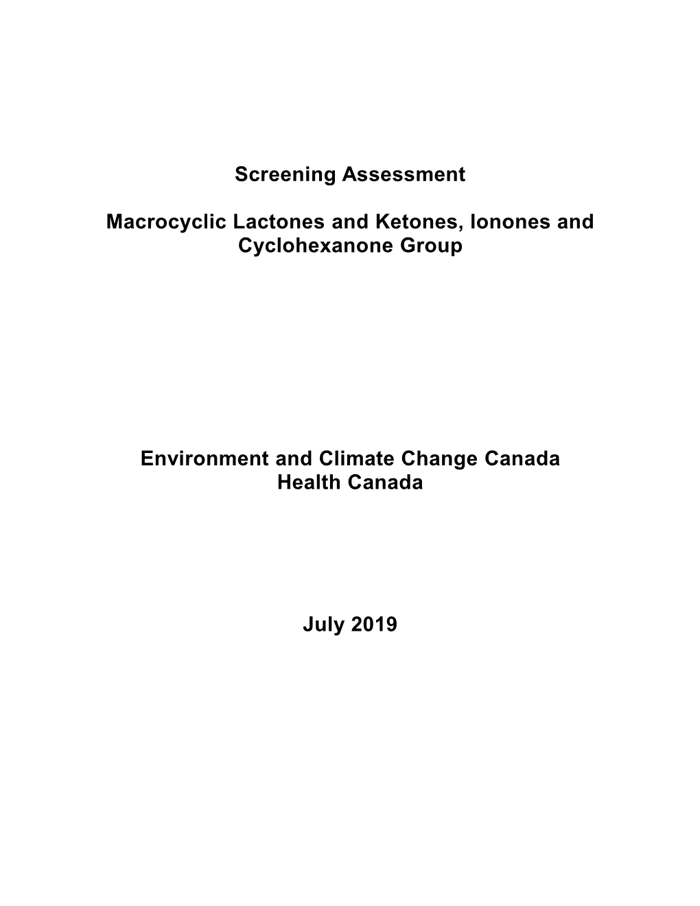 Screening Assessment