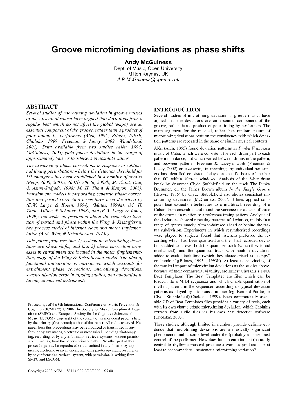 Groove Microtiming Deviations As Phase Shifts